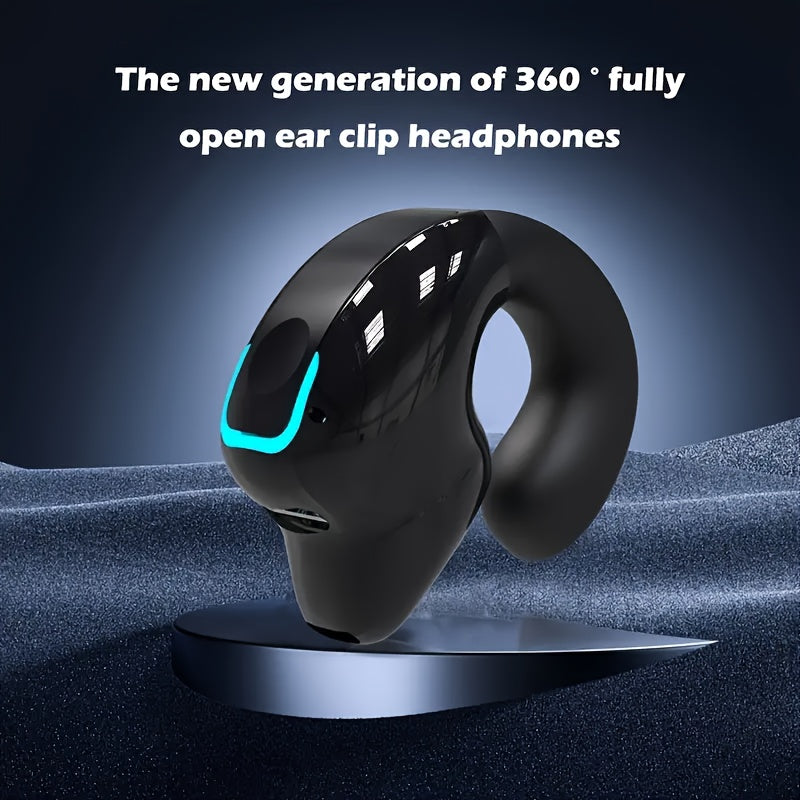 Wireless Headphones Bone Conduction Concept Ear Clip Open Non-In-Ear Sports Running Cycling Calling Noise Reduction