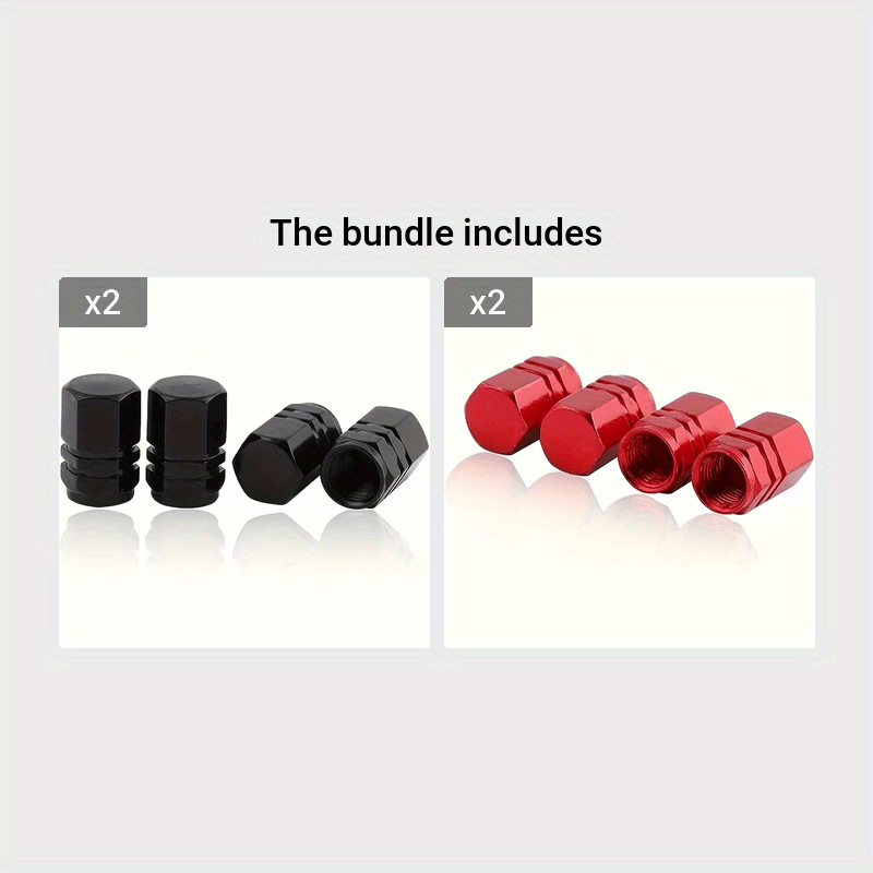 Set Of 4 Unique Aluminum Alloy Golden Valve Caps For Tires, Tire Valve Stem, Valve Cap For Wheels, Car Wheel Valve Cap, Car Tire Dustproof Hexagonal, Automotive Exterior Accessories