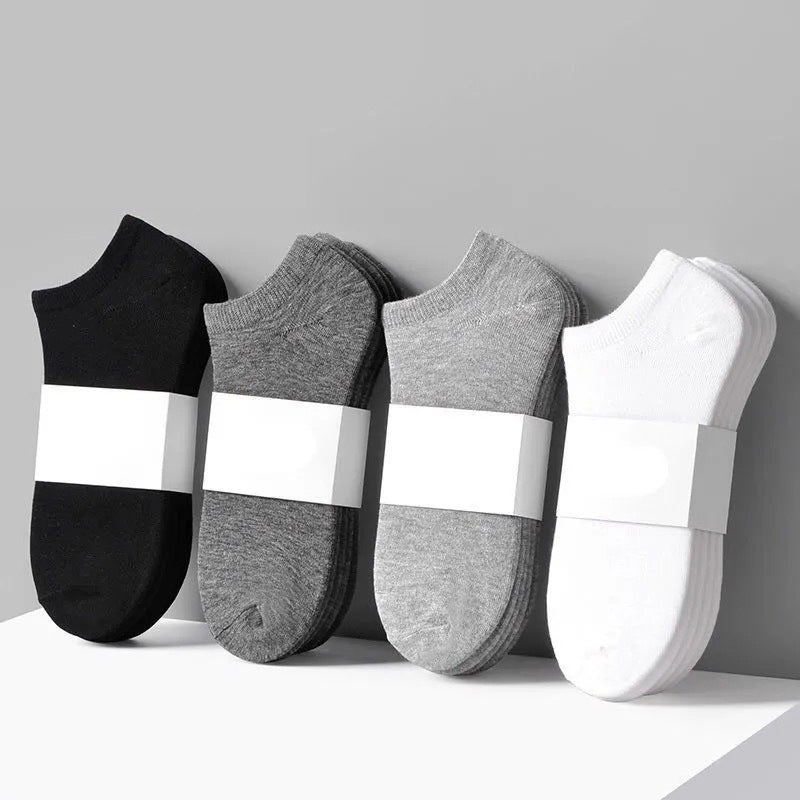 3 Pairs Of Men's Solid Colour No Show Socks, Comfy Breathable Casual Soft & Elastic Socks, Spring & Summer