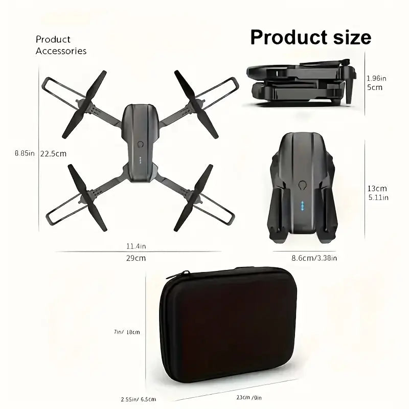 Drone para Iniciantes com Wi-Fi, Vídeo 480p, Velocidade 4m/s, Altitude 50m, Decolagem Máxima 92g, Bateria Recarregável 500mAh